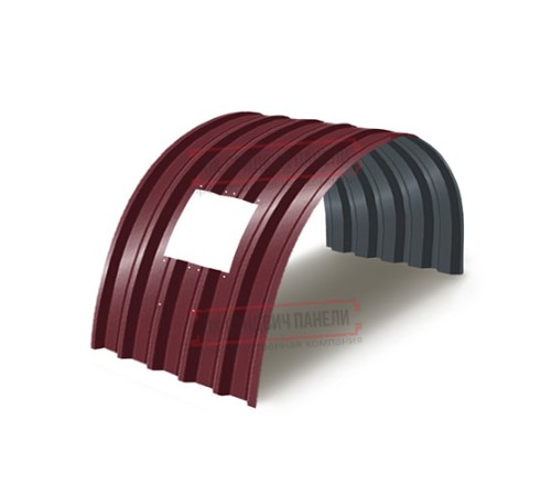 Продольно гнутый профнастил для укрытий конвейеров С44ПГ-1047, 0,7, в полимерном покрытии