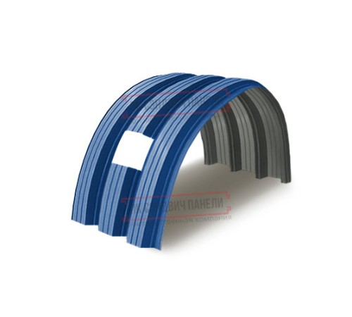 Продольно гнутый профнастил для укрытий конвейеров Н112ПГ-807, 0,7, в полимерном покрытии