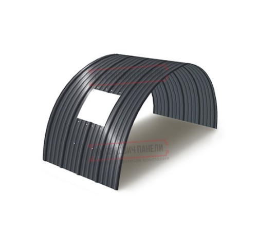 Продольно гнутый профнастил для укрытий конвейеров НС18ПГ-1170, 0,9, в полимерном покрытии