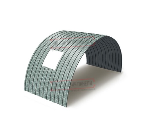 Продольно гнутый профнастил для укрытий конвейеров С10ПГ-1160, 0,9, оцинкованный