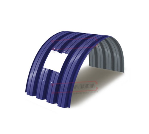Продольно гнутый профнастил для укрытий конвейеров Н75ПГ-800, 0,6, в полимерном покрытии