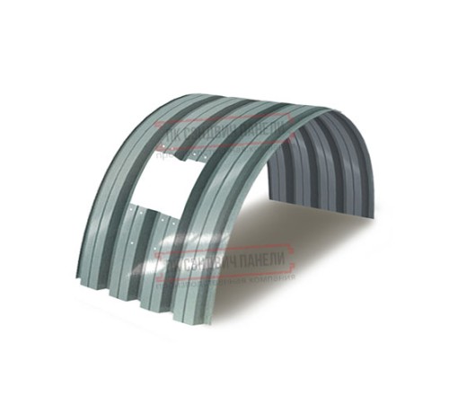 Продольно гнутый профнастил для укрытий конвейеров Н60ПГ-902, 1,0, нержавеющий