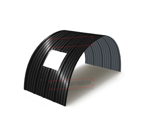 Продольно гнутый профнастил для укрытий конвейеров НС18ПГ-1170, 1,0, в полимерном покрытии