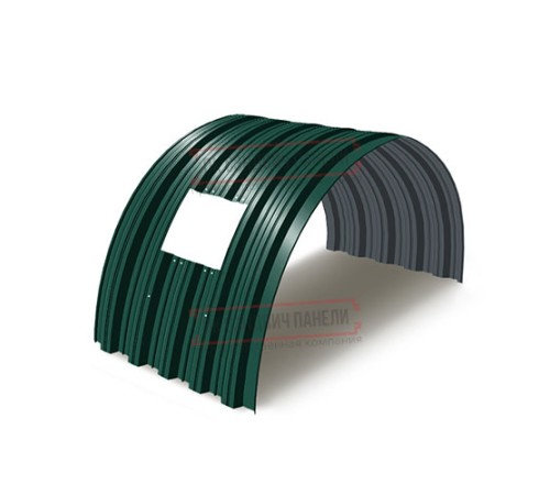 Продольно гнутый профнастил для укрытий конвейеров НС35ПГ-1060, 0,8, в полимерном покрытии