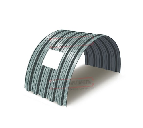 Продольно гнутый профнастил для укрытий конвейеров НС35ПГ-1060, 1,0, оцинкованный