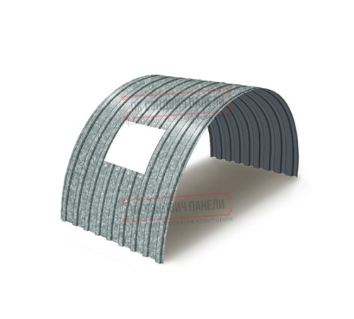 Продольно гнутый профнастил для укрытий конвейеров С17ПГ-1163, 0,8, оцинкованный