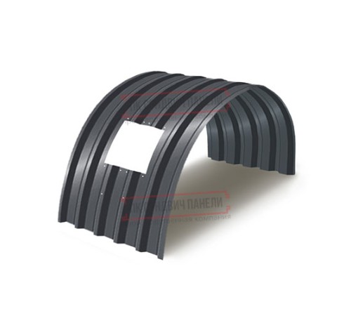 Продольно гнутый профнастил для укрытий конвейеров С44ПГ-1047, 1,0, в полимерном покрытии