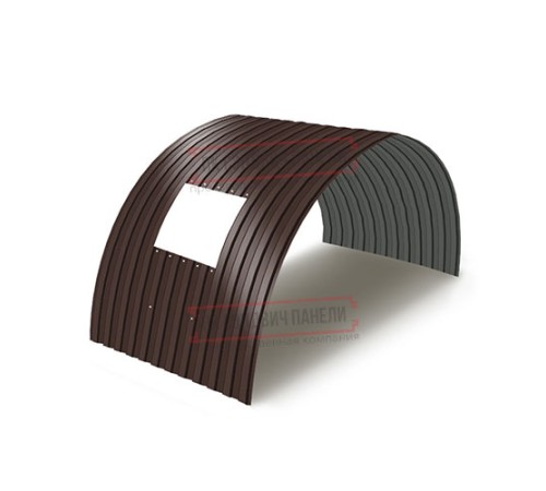 Продольно гнутый профнастил для укрытий конвейеров СС10ПГ-1160, 1,0, в полимерном покрытии