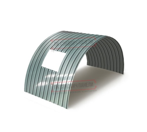 Продольно гнутый профнастил для укрытий конвейеров СС10ПГ-1160, 0,6, нержавеющий