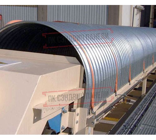 Продольно гнутый профнастил для укрытий конвейеров СС10ПГ-1160, 0,7, нержавеющий