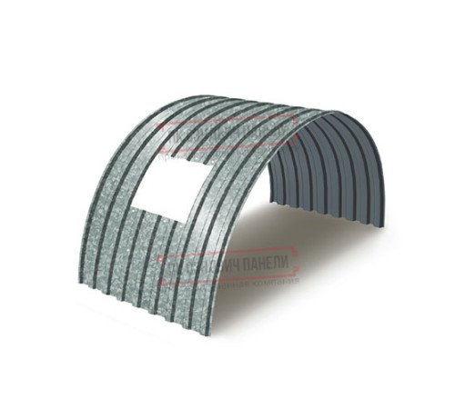 Продольно гнутый профнастил для укрытий конвейеров МП20ПГ-1150, 0,5, оцинкованный