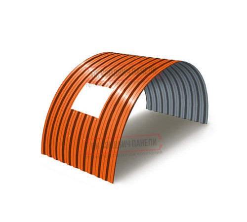 Продольно гнутый профнастил для укрытий конвейеров С21ПГ-1051, 0,5, в полимерном покрытии