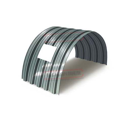 Продольно гнутый профнастил для укрытий конвейеров НС35ПГ-1060, 0,6, нержавеющий