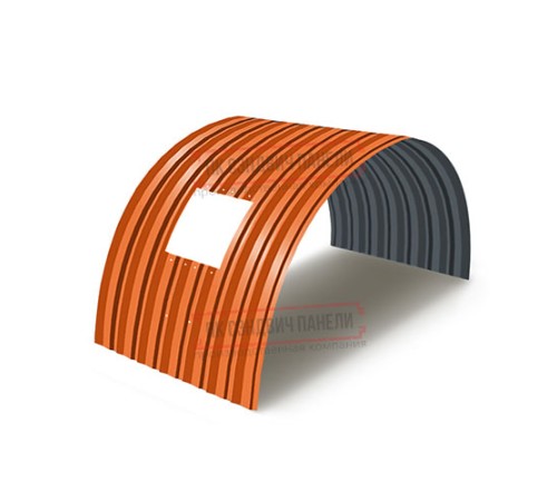 Продольно гнутый профнастил для укрытий конвейеров С15ПГ-1190, 0,6, в полимерном покрытии