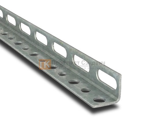 L-образный профиль перфорированный К242 60x40x2500-3,0 мм, из нержавеющей стали