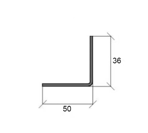 L-образный профиль перфорированный К237 50x36x2500-2,0 мм, горячеоцинкованный