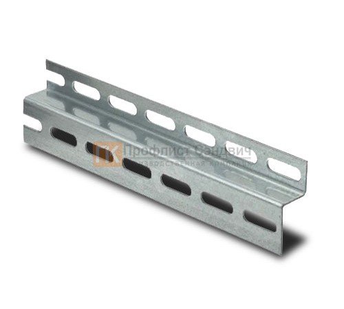 Z-образный профиль перфорированный К239 97x40x2500-2,0 мм, из нержавеющей стали