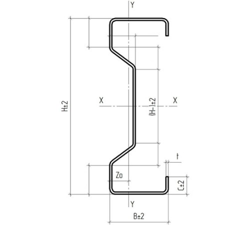 Сигма-профиль 240x72x3000-3,5 мм, оцинкованный