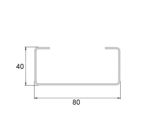С-образный профиль перфорированный К110 80x40x3000-1,5 мм, горячеоцинкованный