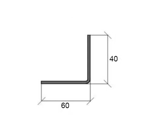 L-образный профиль перфорированный К242 60x40x3000-3,0 мм, оцинкованный