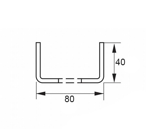 U-образный профиль перфорированный К225 80x40x2000-3,0 мм, горячеоцинкованный