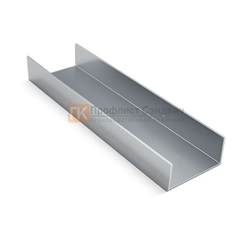 U-образный профиль 100x40x3000-0,7 мм, оцинкованный