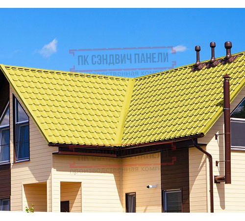 Металлочерепица Экоррей RAL1018 Полиэстер-0.3