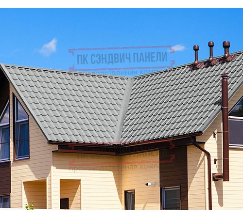 Металлочерепица Экоррей RAL9006 Полиэстер-0.35