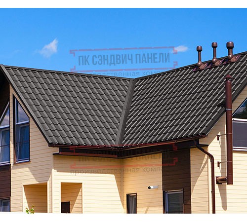 Металлочерепица Экоррей RAL8019 Полиэстер-0.45