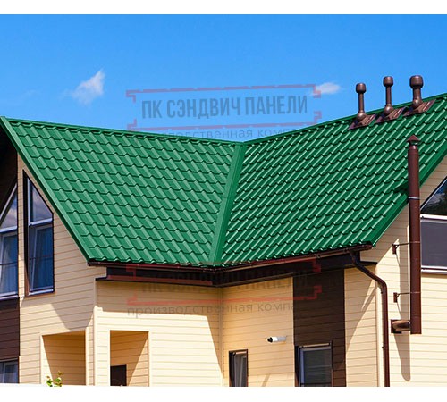 Металлочерепица Экоррей RAL6029 Полиэстер-0.35