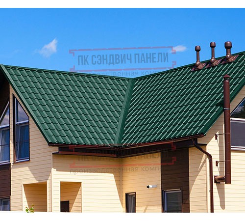 Металлочерепица Экоррей RAL6005 Полиэстер-0.45