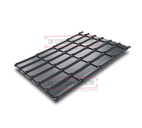 Металлочерепица Экоррей RAL7024 Полиэстер-0.4