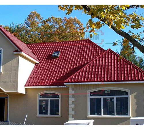 Металлочерепица Камея RAL3003 Полиэстер-0.45