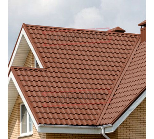 Металлочерепица Кредо RAL8004 Полиэстер-0,45