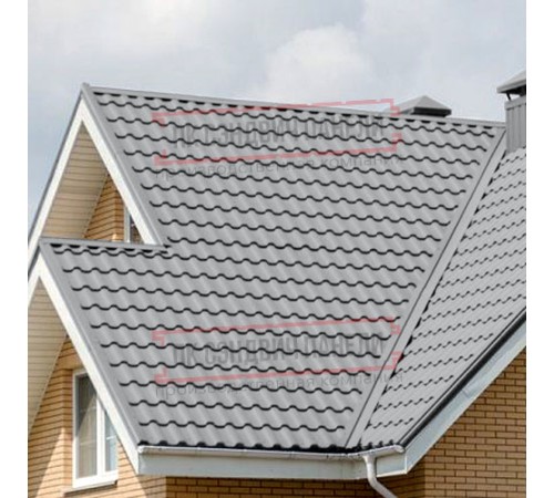 Металлочерепица Кредо RAL7004 Satin-0,5