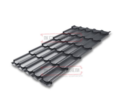 Металлочерепица Квинта плюс RAL7024 Quarzit lite-0.5