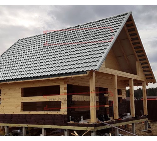 Металлочерепица Квинта плюс RAL9006 Полиэстер-0.45