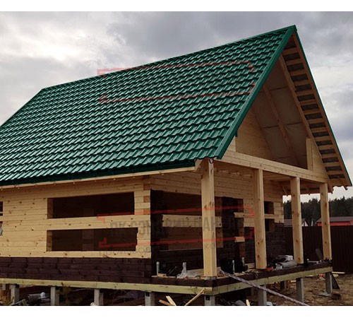 Металлочерепица Квинта плюс RAL6005 Полиэстер-0.45