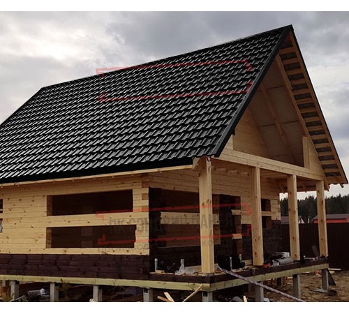 Металлочерепица Квинта плюс RAL9005 Quarzit lite-0.5