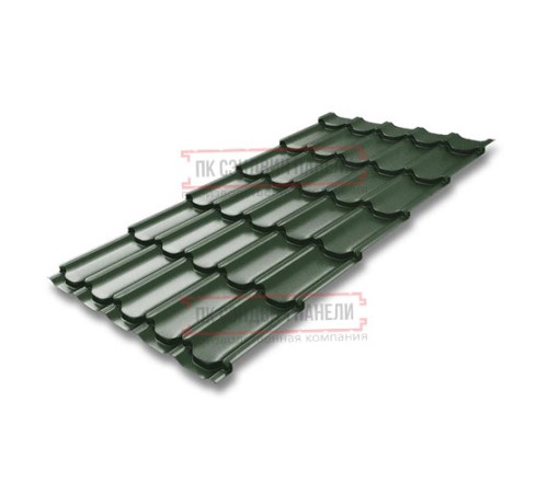 Металлочерепица Квинта плюс RAL6020 Velur-0.5