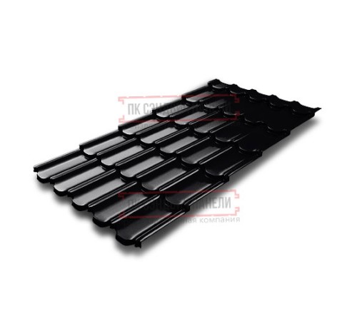 Металлочерепица Квинта плюс 3D RAL9005 Drap-0,45