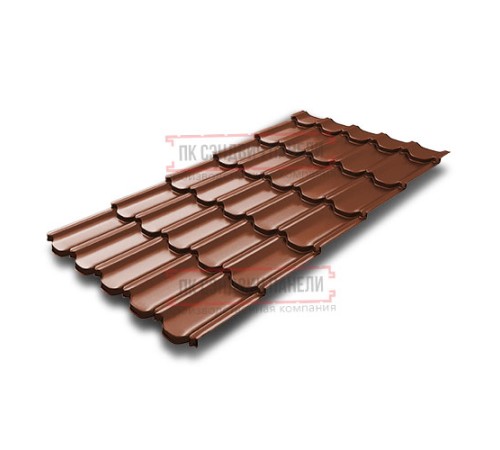 Металлочерепица Квинта плюс 3D RAL8004 Satin-0,5