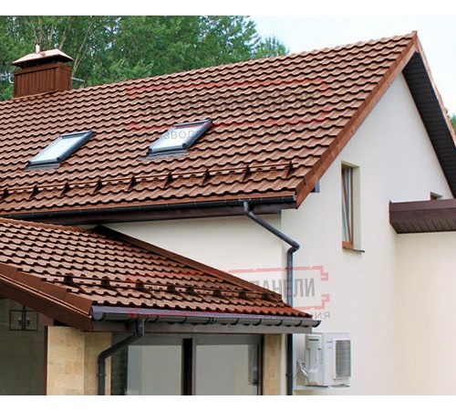 Металлочерепица Квинта плюс 3D RAL8004 Satin-0,5