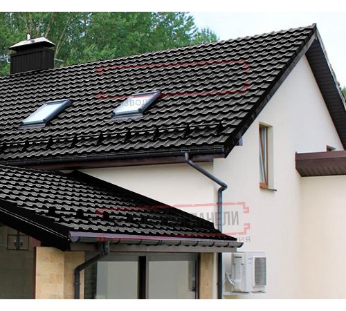 Металлочерепица Квинта плюс 3D RAL9005 Velur 20-0,5