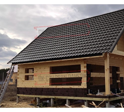 Металлочерепица модульная Квинта Uno 3D RR32 GreenСoat Pural Matt-0,5