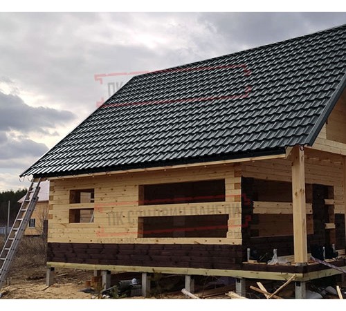 Металлочерепица модульная Квинта Uno 3D RR2Н3 GreenСoat Pural Matt-0,5