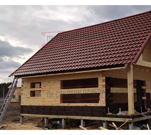 Металлочерепица модульная Квинта Uno 3D RR29 GreenСoat Pural Matt-0,5