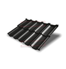 Металлочерепица модульная Квинта Uno 3D RAL9005 Velur-0,5