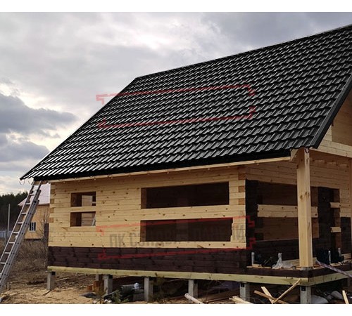 Металлочерепица модульная Квинта Uno 3D RAL9005 Rooftop Matte-0,5