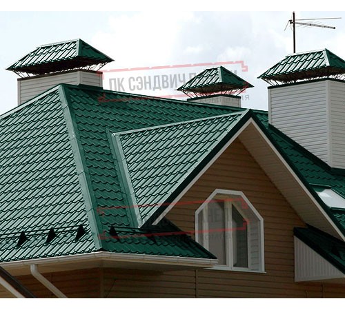 Металлочерепица Макси RAL6005 Призма-0.5